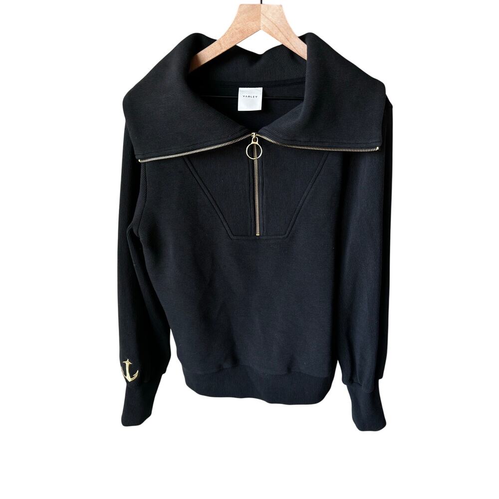 Varley Oversized Mock Neck Collar Half Zip Pullover Sweatshirt S